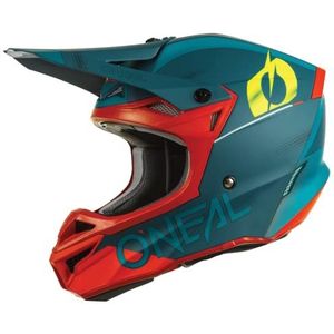 O'NEAL | Motocross Helm | MX Enduro | 2 Shells & 2 EPS voor extra veiligheid, ABS shell, rubberen neusbeschermer | 5SRS Haze Polyacrylite V.22 Adult | Blue Red | XXL