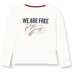 Pepe Jeans Stefany T-shirt voor meisjes, Wit, 4 Jaren