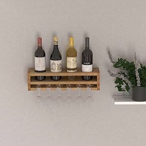 Homemania Poseidon flessenhouder – wijnkoeler, glashouder – voor keuken, woonkamer, hout, 48 x 13,8 x 12 cm