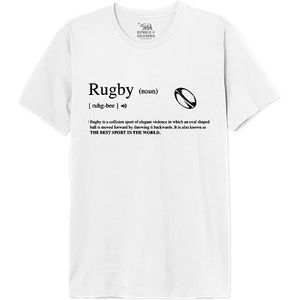 Republic of California ""Definition Rugby"" MEREPCZTS130 T-shirt voor heren, wit, maat M, Wit, M