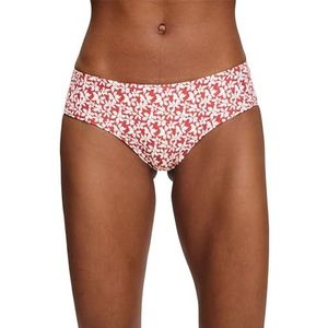 ESPRIT Bedrukte hipster-shorts van microvezel, dark red, 40