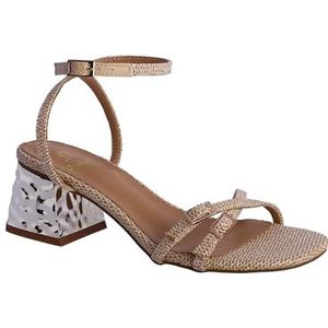 EL Caballo Bergamo Zomersandalen met hakschoenen voor dames, elegant, comfortabel, beige, 40 EU