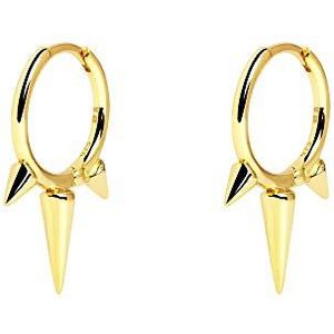SINGULARU - Rolling oorbellen - oorbellen van 925 sterling zilver met 18 karaat gouden afwerking - oorbellen met congosluiting - sieraden voor dames, Eén maat, Geelgoud, Geen steen