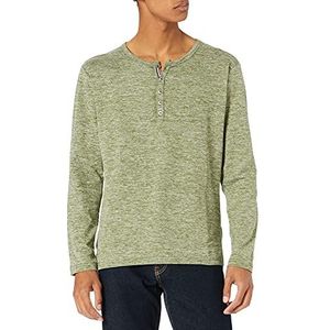 KEY LARGO Heren Nils Button T-shirt, Olijf (1514), S