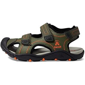 Kamik Unisex Seaturtle2 platte sandalen voor kinderen, olijfgroen, 23 EU