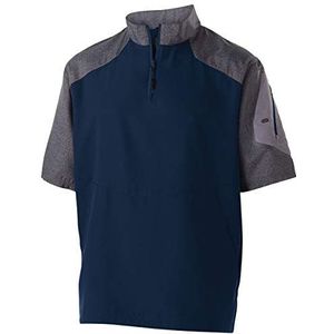Holloway Heren Raider Pullover S/S 18u Hemd, Carbon PRT/Marineblauw, 4X-Large