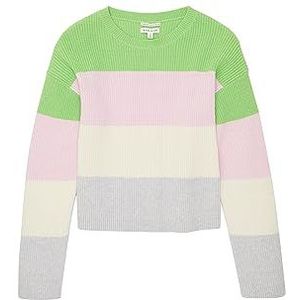 TOM TAILOR meisjes trui met strepen, 32555-green pink multicolor streep, 164 cm