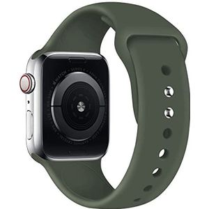 HiClothbo Compatibel met Apple Watch Band 38/40/41 mm, zachte siliconen armband, reservearmband voor iWatch Series 8 SE 7 6 5 4 3 2 1, (olijf, extra lang), olijfgroen, 38/40/41mm