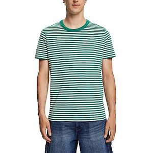 ESPRIT Gestreept jersey T-shirt, 100% katoen, dark green, XS