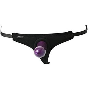 Sportsheets Bikini Harness met dildo, zwart/paars, 1 stuk