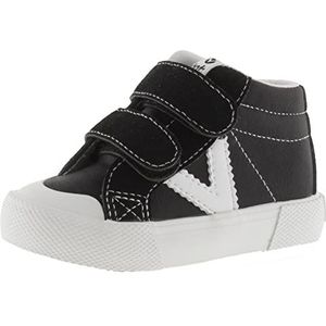 victoria Boy 1065176-KIDS High-Top VICTORIA LEATHER EFFECT MID BOOT TRIBU & CONTRAST & STRAPS NEGRO 34