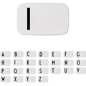 Design Letters Lunchbox (A-Z) | BPA-vrij broodtrommel | Verkrijgbaar in modieuze kleuren | Food Container Ideaal voor school, werk of reizen | Wit/Zwart