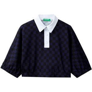 United Colors of Benetton dames overhemd, Afbeeldingen donkerblauw en zwart 66q, XL