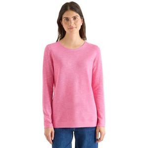 Cecil - Gebreide Trui - Heather Dark Blossom Melange - Ronde Hals - Lange Mouwen