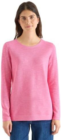 Cecil - Gebreide Trui - Heather Dark Blossom Melange - Ronde Hals - Lange Mouwen