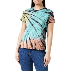 Urban Classics Dames Tie Dye Boyfriend T-shirt, Dames T-shirt, verkrijgbaar in vele verschillende kleuren, maten XS tot 5XL, zwart, XS