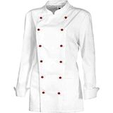 BP Gourmet 1542-400-21 koksjas voor dames - lange mouwen - 65% polyester, 35% katoen - normale pasvorm - maat: 48 - kleur: wit