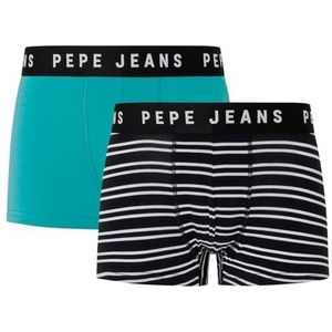 Pepe Jeans Heren Retro STP Lr Tk 2P Trunks, zwart (zwart), XL (Pack van 2), Zwart (zwart), XL