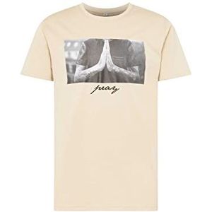 Mister Tee Men Pray Tee T-shirt voor heren, verkrijgbaar in vele verschillende kleuren, maten XS - 5XL, zand, M