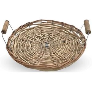 PARENCE.- Rond manddeksel met twee handvatten - diameter 22 cm, hoogte 3 cm - Elegant en praktisch voor decoreren en serveren - Hout
