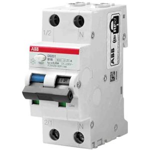 ABB RCBO System Pro M Compact DS201 FI/LS-schakelaar 10A, 2-polig, gevoeligheid 30mA, DIN-railmontage