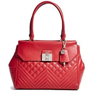 Guess Dames Rebel Roma Satchel Handtassen, One Size, Rood robijnrood, One Size