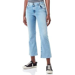Replay Dames FAABY FLARE CROP Jeans, 10 Blue Denim, 23