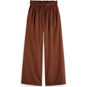 Scotch & Soda - Voile Wide Leg Pull On - Hoge Taille Broek - Bruin