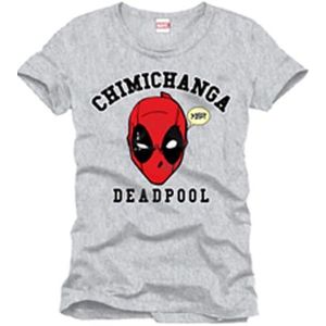 Marvel MEPOOLXTS035 DEADPOOL CHIMICHANGA T-shirt, Gris (Gris Mélange), XX-Large (Taille Fabricant: XXL)