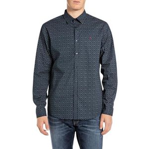 Replay Herenoverhemd regular fit, 010 donkerblauw, XS