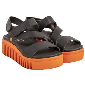 ART 1573 Brighton damessandalen, Nappa zwart oranje, 42 EU