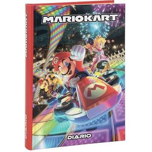 Mario Kart Schoolagenda 2024-2025, officiële Mario Kart, dagboek 12 maanden, ideaal voor de basisschool, met gevoerde omslag en 320 gekleurde bedrukte binnenpagina's, 13 x 17,8 H, rood