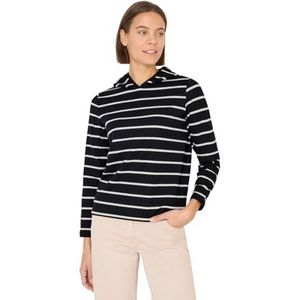 Cecil - Gestreepte Hoodie - Zwart - Dames