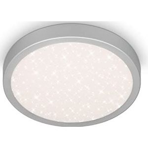 Briloner Leuchten - Buitenlamp sterrenhemel IP44 LED plafondlamp buitenlamp 4000K neutraal wit zilver 280x40mm (DxH)