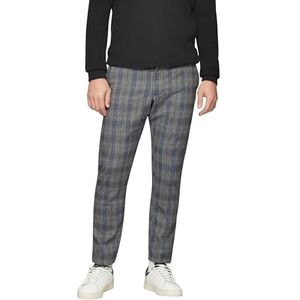 Chino Broek - Grey Check - Met Weefstructuur - Riemlussen - Steekzakken