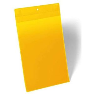 Durable 174704 Magnetische documenthoes A4 staand, extra sterke neodymium magneten, verpakking 10 stuks, geel