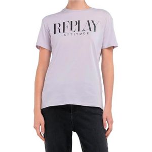 Replay Regular fit T-shirt voor dames, 371 Dusty Wisteria, XL