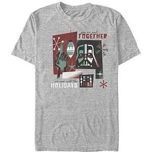 Star Wars Uniseks Vader Together Organic T-shirt met korte mouwen, grijs, gemêleerd, M