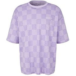 TOM TAILOR Denim Uomini T-shirt 1035603, 31393 - Lilac Vibe Check Print, XL