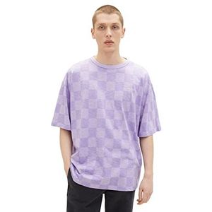 TOM TAILOR Denim Uomini T-shirt 1035603, 31393 - Lilac Vibe Check Print, L