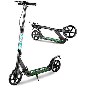 Hikole Big Wheel Scooter step, 220 mm, PU-wielen, ABEC 11, in hoogte verstelbaar, inklapbare step, citystep voor volwassenen, jongeren en kinderen vanaf acht jaar, aluminium kickscooter met