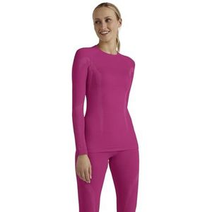 FALKE Dames Top van onderlaag Wool-Tech Round Neck W L/S SH Wol Functioneel material Sneldrogend 1 Stuk, Paars (Radiant Orchid 8692), XS