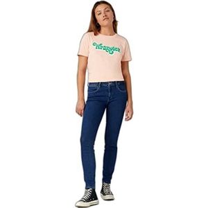 Wrangler Dames Regular Tee T-shirt, Peach Melba, Small, Peach Melba, S