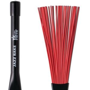 Vic Firth Brushes - Jazz Rake - Retractable - Red Plastic Handle