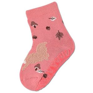 Sterntaler FLI Tegels sokken voor baby's, zachte eekhoornkousen - tegelslipsokken baby - met diermotief en volledig pluche, roze, 22 EU