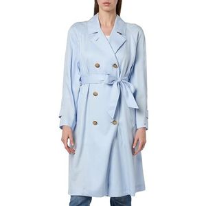 Tommy Hilfiger Dames TENCEL BLEND FLUID TRENCH Breezy Blue 40, Blauw, 66