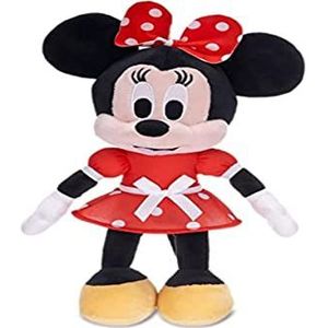 Play by Play Minnie Mouse 760021182 Knuffeldier, 30 cm, Minnie met rode jurk en stippen, ideaal cadeau voor meisjes