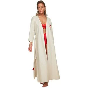 Trendyol Geborduurde kimono en kaftan Geborduurde kimono en kaftan, Beige, 34