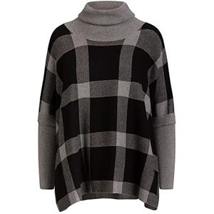ApartFashion APART knuffelzachte gebreide trui voor dames, grijs-zwart, normaal, grijs/zwart, S