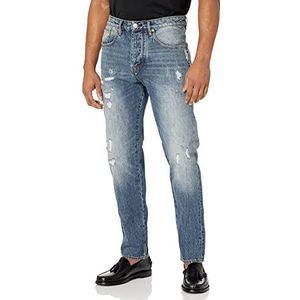 A|X ARMANI EXCHANGE J24 Tapered Rip & Repair Light Jeans voor heren, Indigo Denim, 52
